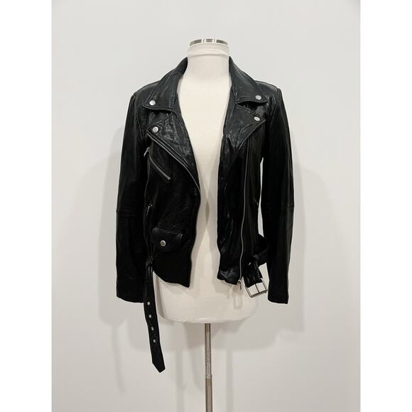 Veda Jayne Leather Moto Jacket in Black - Picture 12 of 16